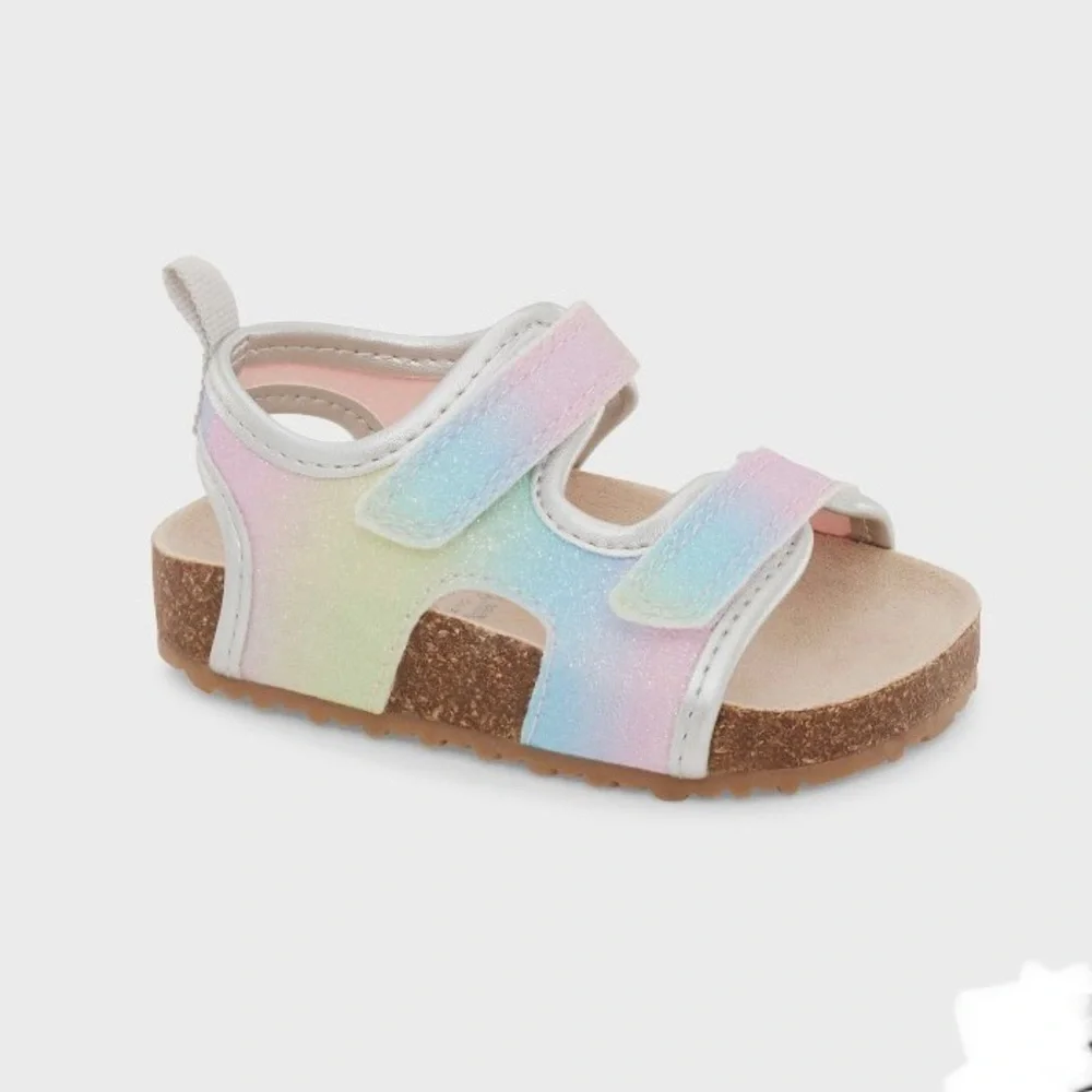 First Walker Carter's Just One You Baby Girls' Rainbow Olive Sandals si…